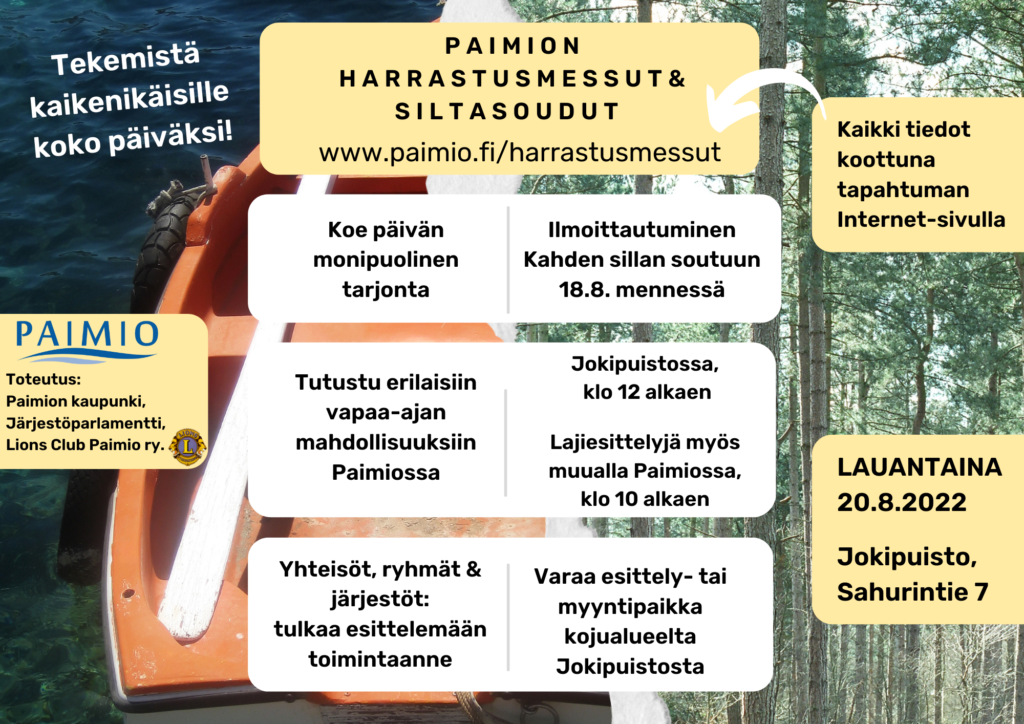 Paimion harrastusmessujen esite