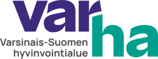 Varsinais-Suomen hyvinvointalueen logo, jossa teksti Varha, Varsinais-Suomen hyvinvointialue