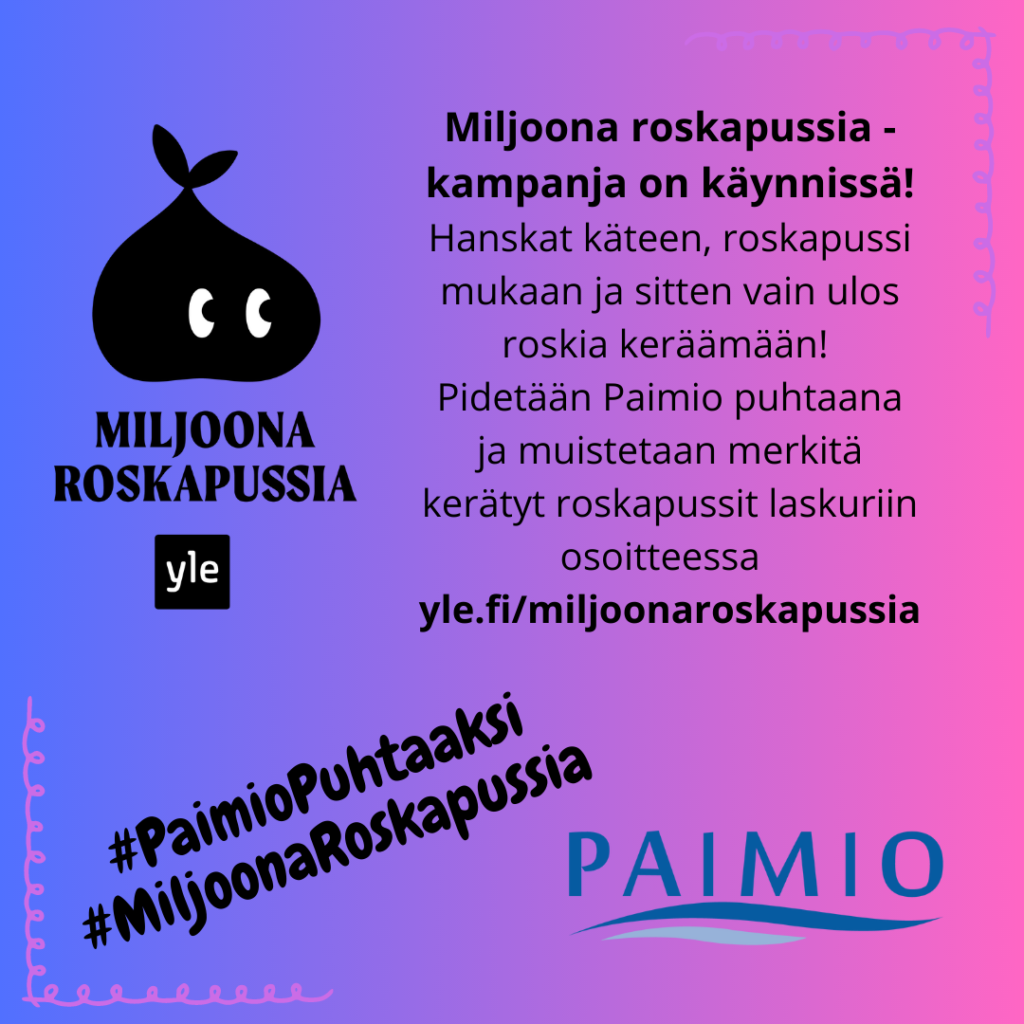 Ylen Miljoona roskapussia -kampanja on käynnissä.