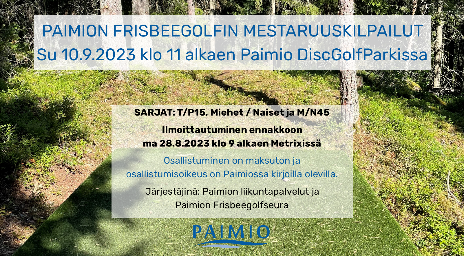 Paimion frisbeegolfin kaupunginmestaruuskilpailut 2023