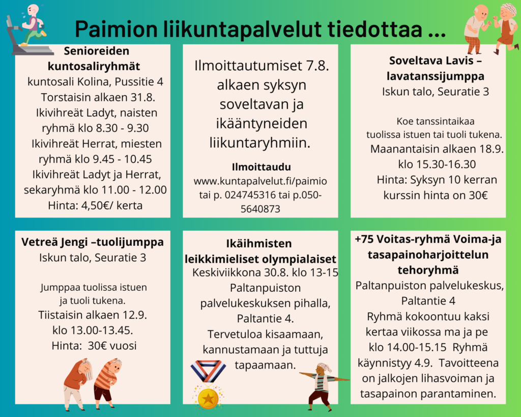 Paimion liikuntapalveluiden ryhmät