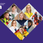 Varhan logo, jossa sydämenmuotoisessa kuvakollaasissa 8 henkilökuvaa työntekijöistä.