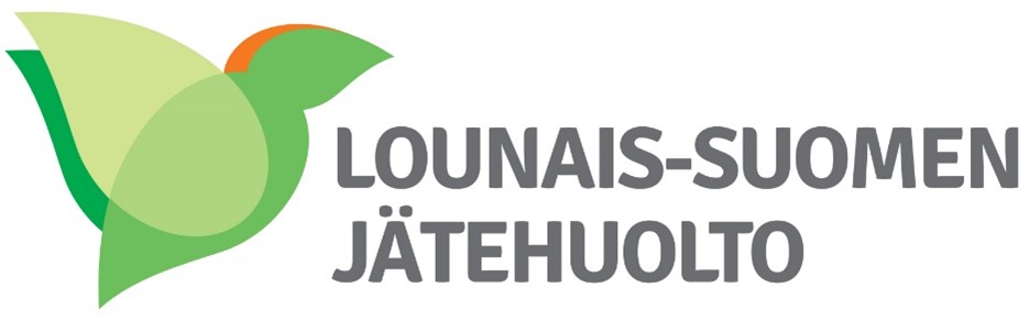 Lounais-Suomen Jätehuollon logo, jossa vihertävä lintu.