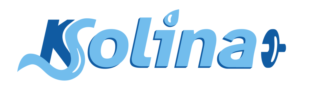 Solinan ja Kolinan logossa ninet sekä vesipisara ja osa käsipainosta.