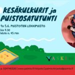 Kesäkulkureitten ja puistosatutunnin mainos.