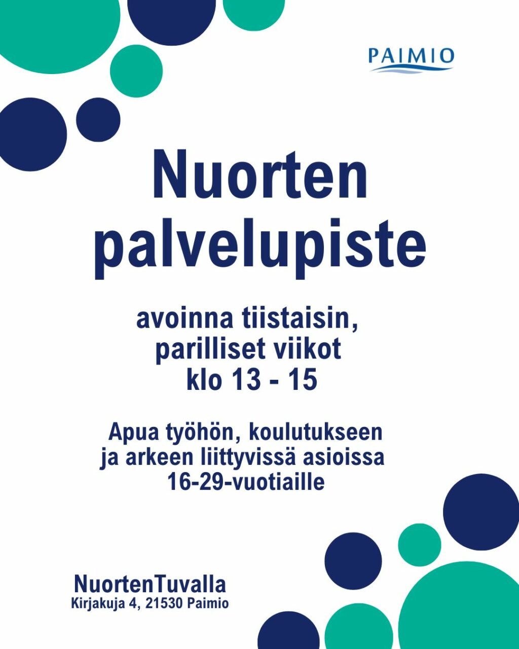 Nuorten palvelupiste Paimio tiedot