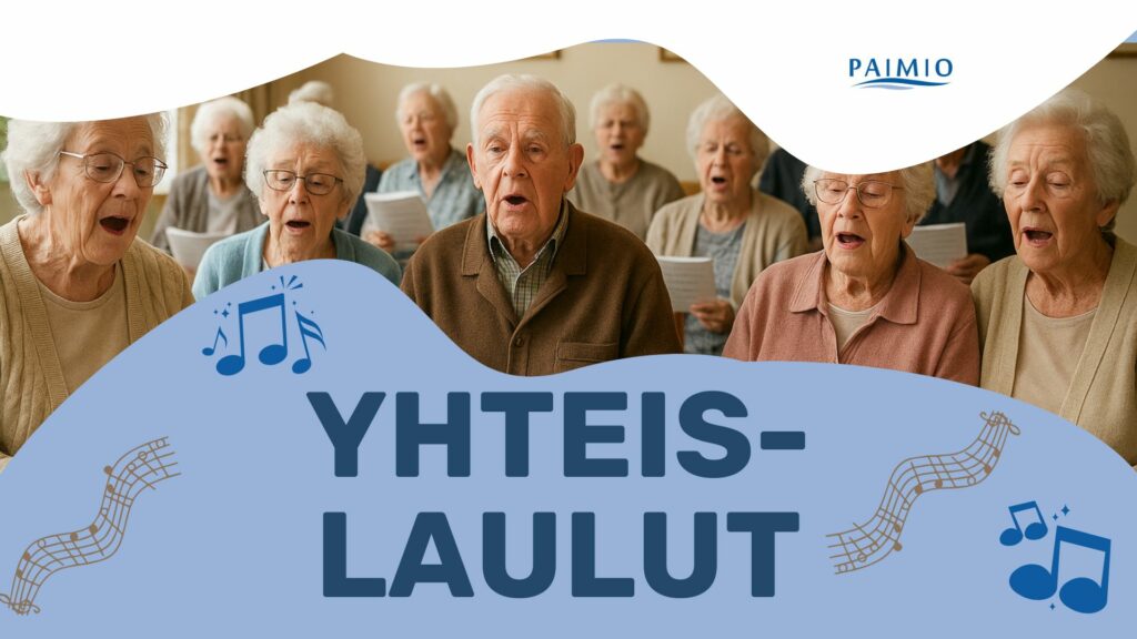 seniori ikäiset laulamassa yhteislauluja.