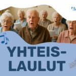 seniori ikäiset laulamassa yhteislauluja.