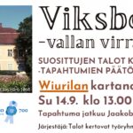Pikkukuvassa keltainen kartanorakennus ja sen alla Paimio 700 -logo. Tekstinä Viksberg - vallan virralla.