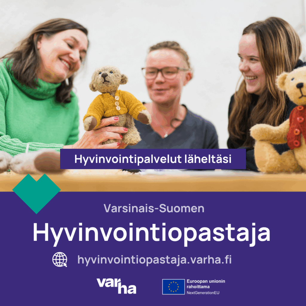 * Kolme eri-ikäistä aikuista nallenrakennuskurssilla. Hyvinvointipalvelut läheltäsi. Varsinais-Suomen Hyvinvointiopastaja. hyvinvointiopastaja.varha.fi