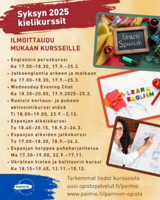 Mainos opiston kielikursseista