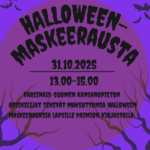 Halloween-maskeerauksen mainos.