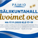 Sisäliikuntahallin avoimet ovet mainos
