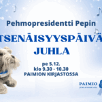 Lasten itsenäisyyspäivän juhlan mainos, jossa kuva Pepistä.