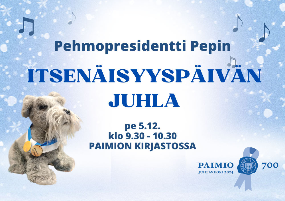 Lasten itsenäisyyspäivän juhlan mainos, jossa kuva Pepistä.
