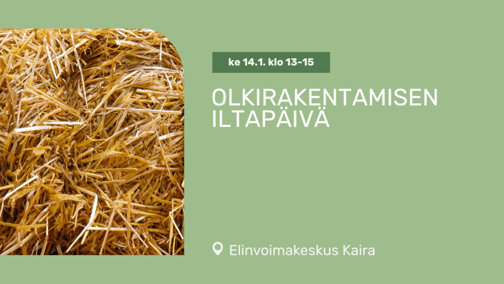 Tapahtumabanneri, jossa tapahtuman otsikko ja kuva oljista.