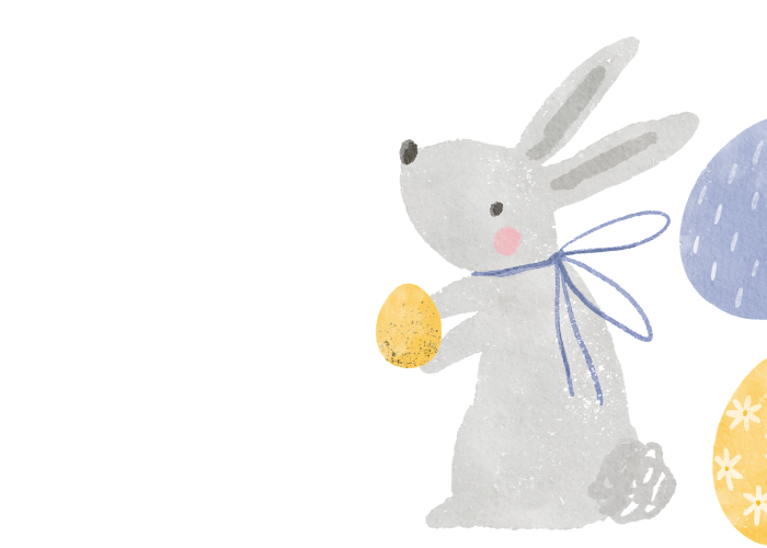 Pääsiäispupu ja munia.