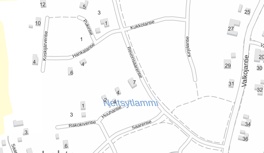 Kartta alueelta, jossa asvaltointitöitä Koivulinnan alueella tehdään.