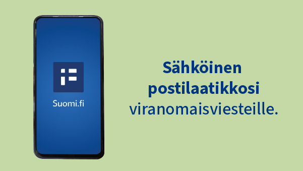 Kännykkä ja teksti Suomi.fi - sähköinen postilaatikko viranomaisviesteille.