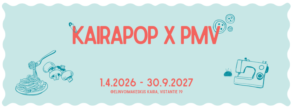 Bannerikuva jossa näkyy KairaPOP x PMV-hankkeen ajankohta.