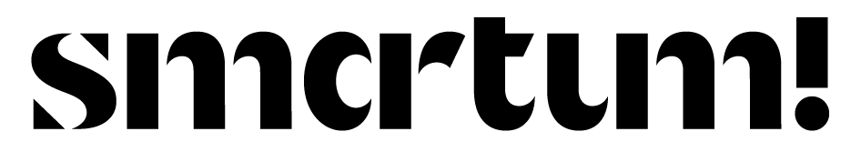 Smartumin mustavalkoinen logo.
