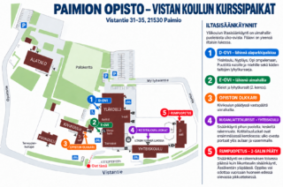 Karttakuva Vistan koulun alueesta