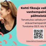 Nuori ja aikuinen nainen keskustelevat vierekkäin. Tekstinä Kohti fiksuja valintoja - vanhempainilta päihteistä. Lisäksi QR-koodi, jonka avulla pääsee etäyhteydellä järjestettävään Teams-tilaisuuteen.